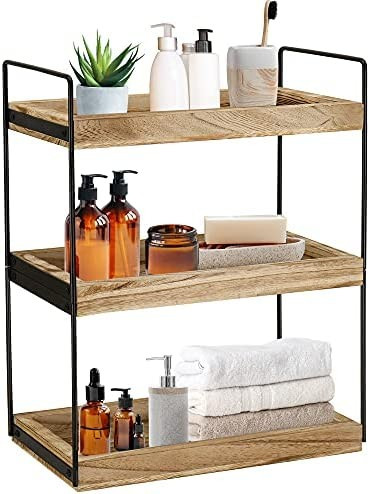 3 Tier Bathroom Counter Organizer, Counter Standing Rack Cosmetic Holder, Bathroom Countertop Org... | Amazon (US)