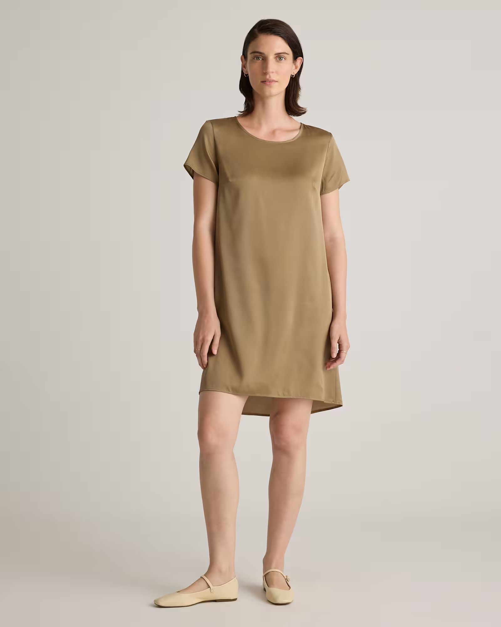 Washable Stretch Silk Tee Dress | Quince