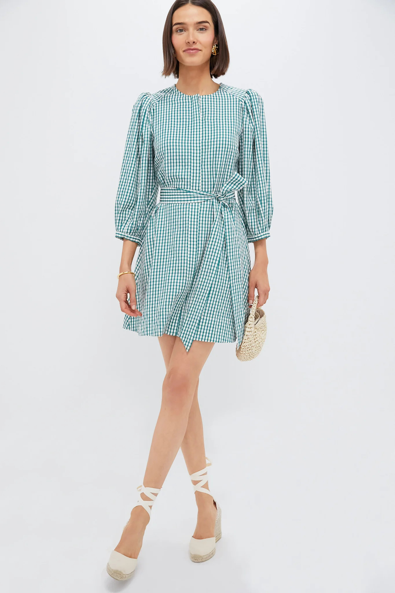 Green Gingham Seersucker Cordelia Dress | Tuckernuck (US)