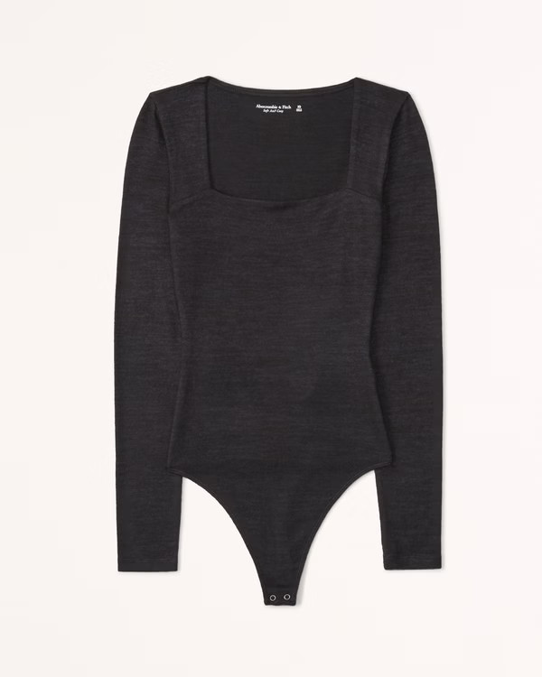 Long-Sleeve Cozy Squareneck Bodysuit | Abercrombie & Fitch (US)