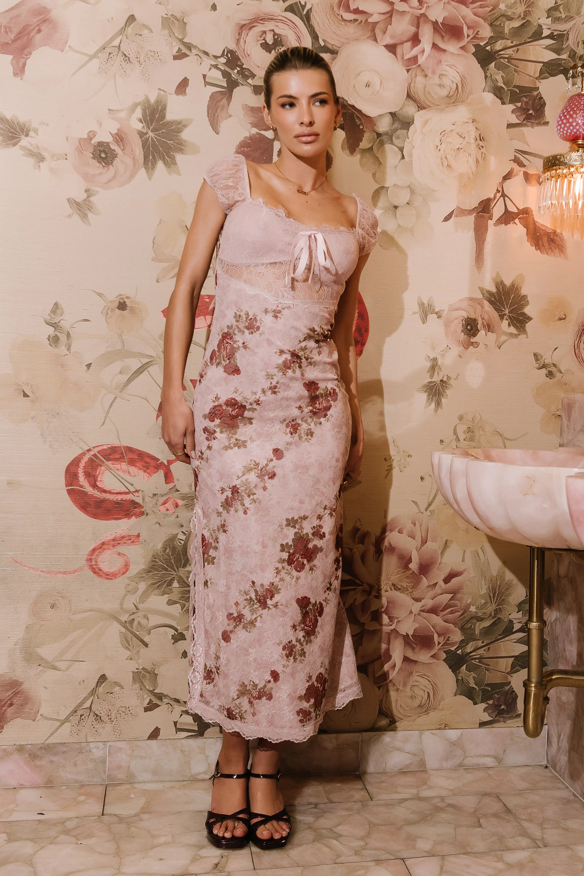 Nancie Floral Mesh Maxi Dress | Böhme US