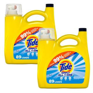 Simply All in One Refreshing Breeze Scent Liquid Laundry Detergent, 89-Loads, 117 fl. oz., 2-Pack | The Home Depot