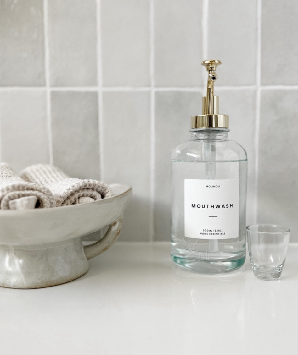 Bathroom upgrade! I moved my mouthwash into this aesthetic mouthwash dispenser and moved my hand towels into this pretty ceramic dish 

#LTKunder50 #LTKFind #LTKhome