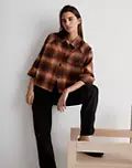 Flannel Crop Shirt-Jacket in Plaid | Madewell