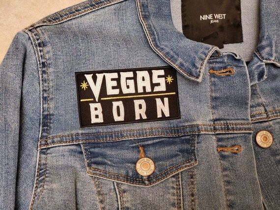 VEGAS BORN Black Embroidered Iron-On Patch | Etsy (US)