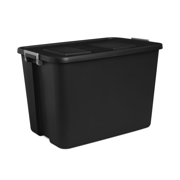 Sterilite 32 Gallon Latch Tote Plastic, Black | Walmart (US)