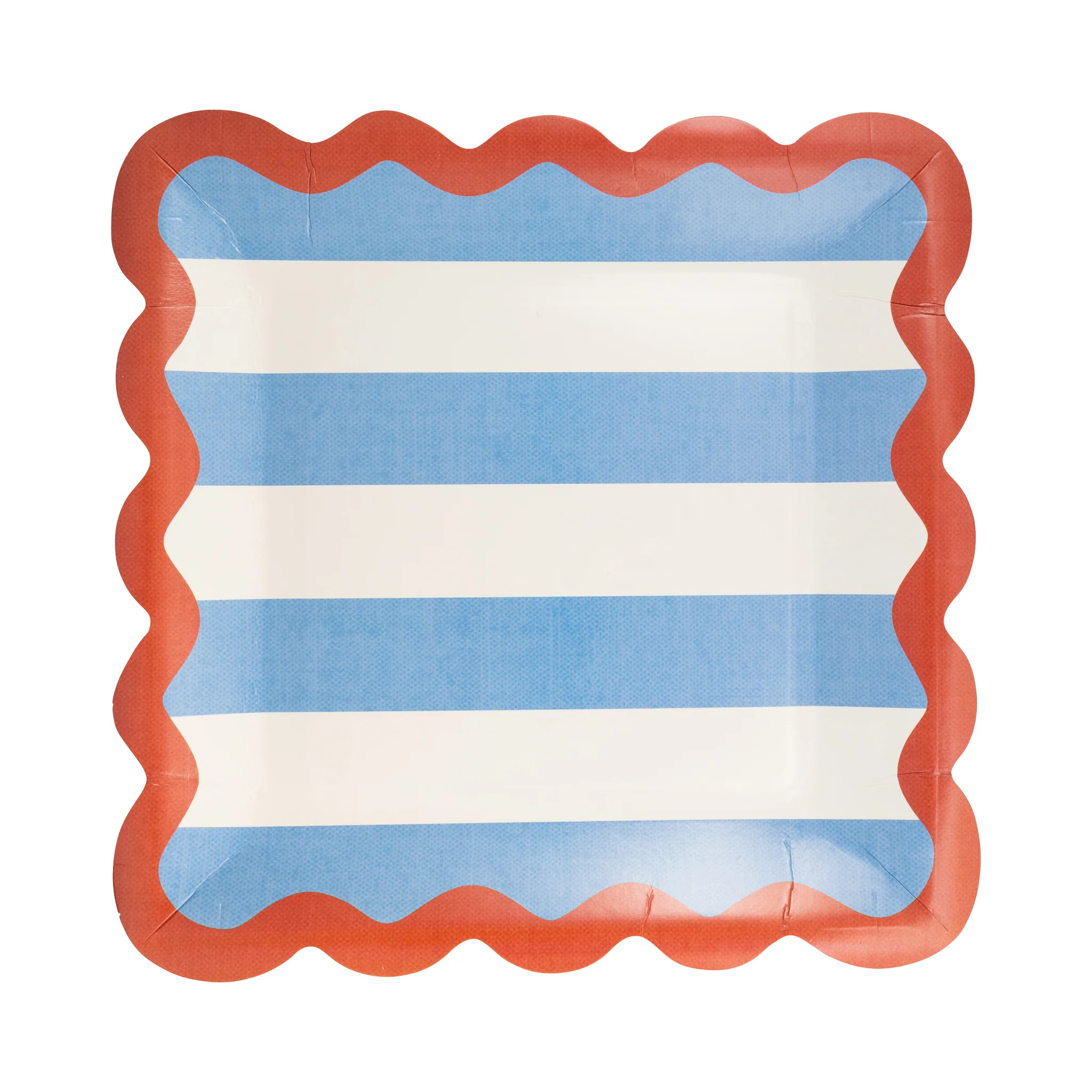 Hamptons Stripes 9" Ric Rac Trim Paper Plate | My Mind's Eye