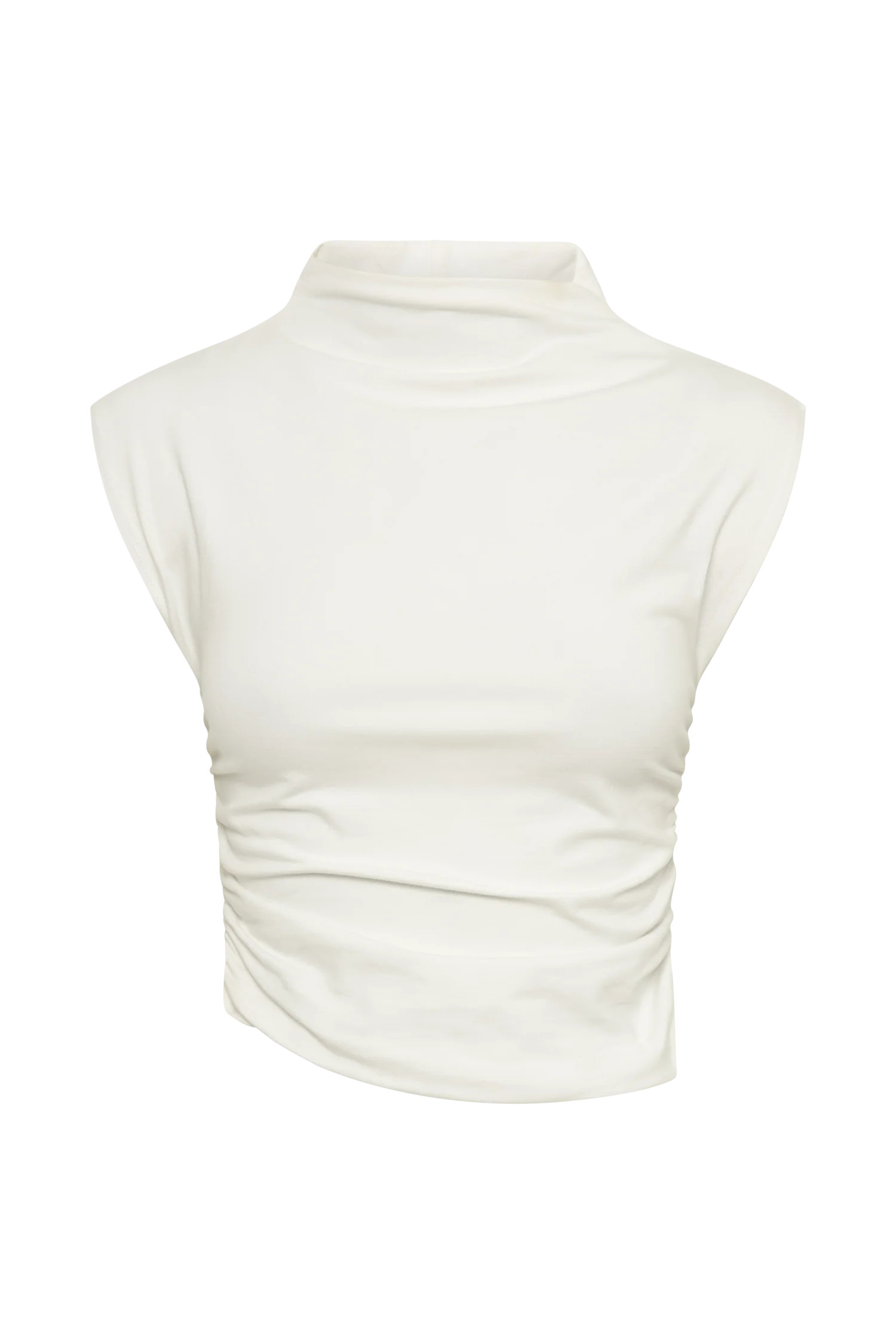 Kimber High Neck Sleeveless Top - White | Meshki (APAC)