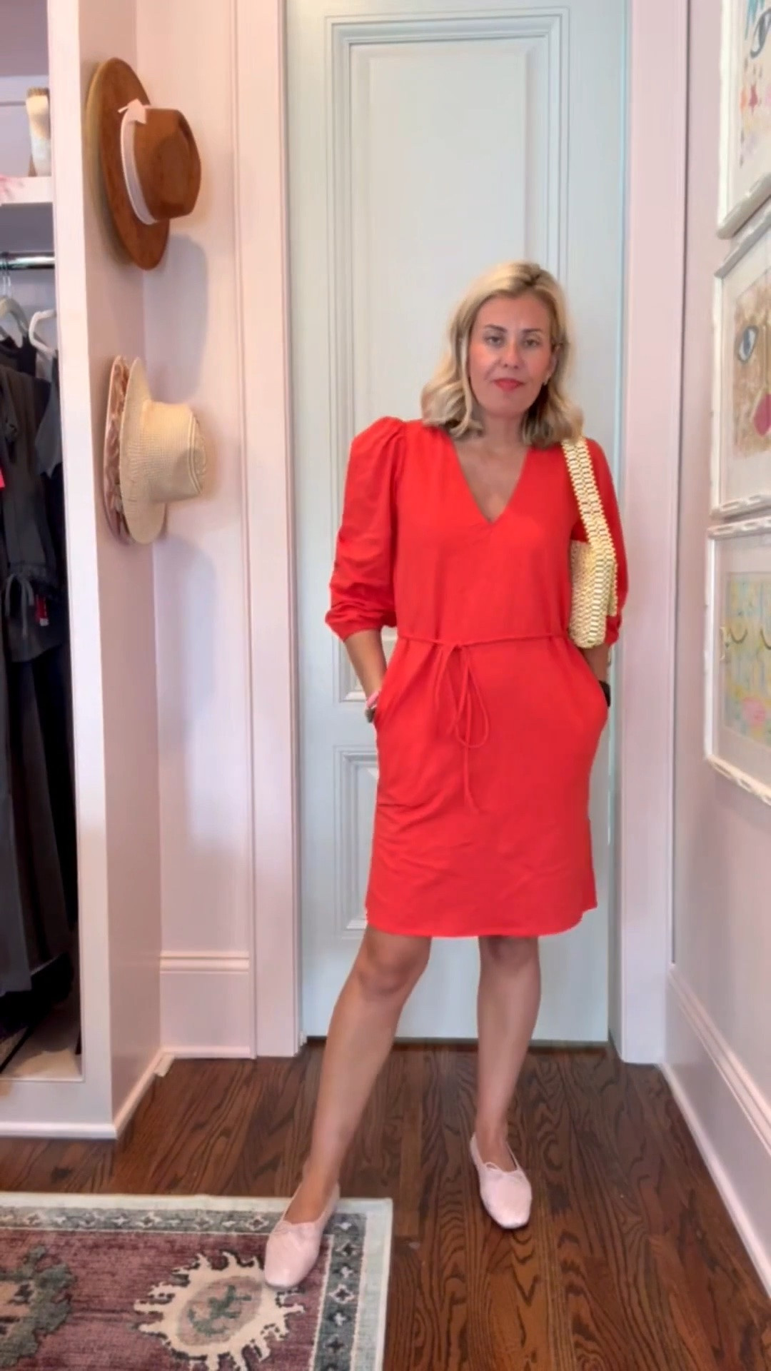 SALE ALERT!! Love a solid dress and then add pops of color. This is a dress we are styling all the ways! I’m in size 2 dress & 7 flats (size 1 down). 

Codes:
Allie + Bess - Catherine20

#LTKdayinmylife #LTKOver40 #LTKSeasonal

#LTKmorningroutine