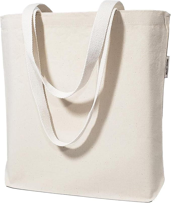 Blank Bulk Canvas Tote Bags Wholesale Organic, Natural Color Plain Bags for Decorating, Heat Tran... | Amazon (US)