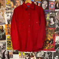 Vintage Men's 1970S Red Pendleton Wool Button Up Shirt Or Jacket | Etsy (US)