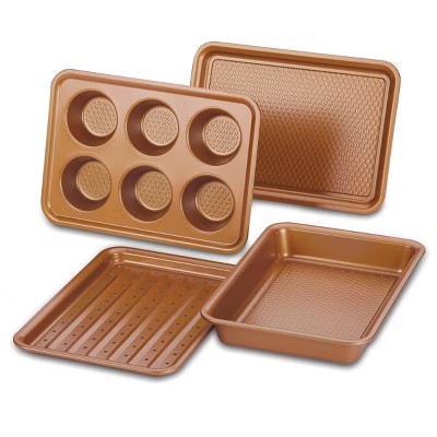 Ayesha Curry 4pc Copper Toaster Oven Bakeware Set | Target