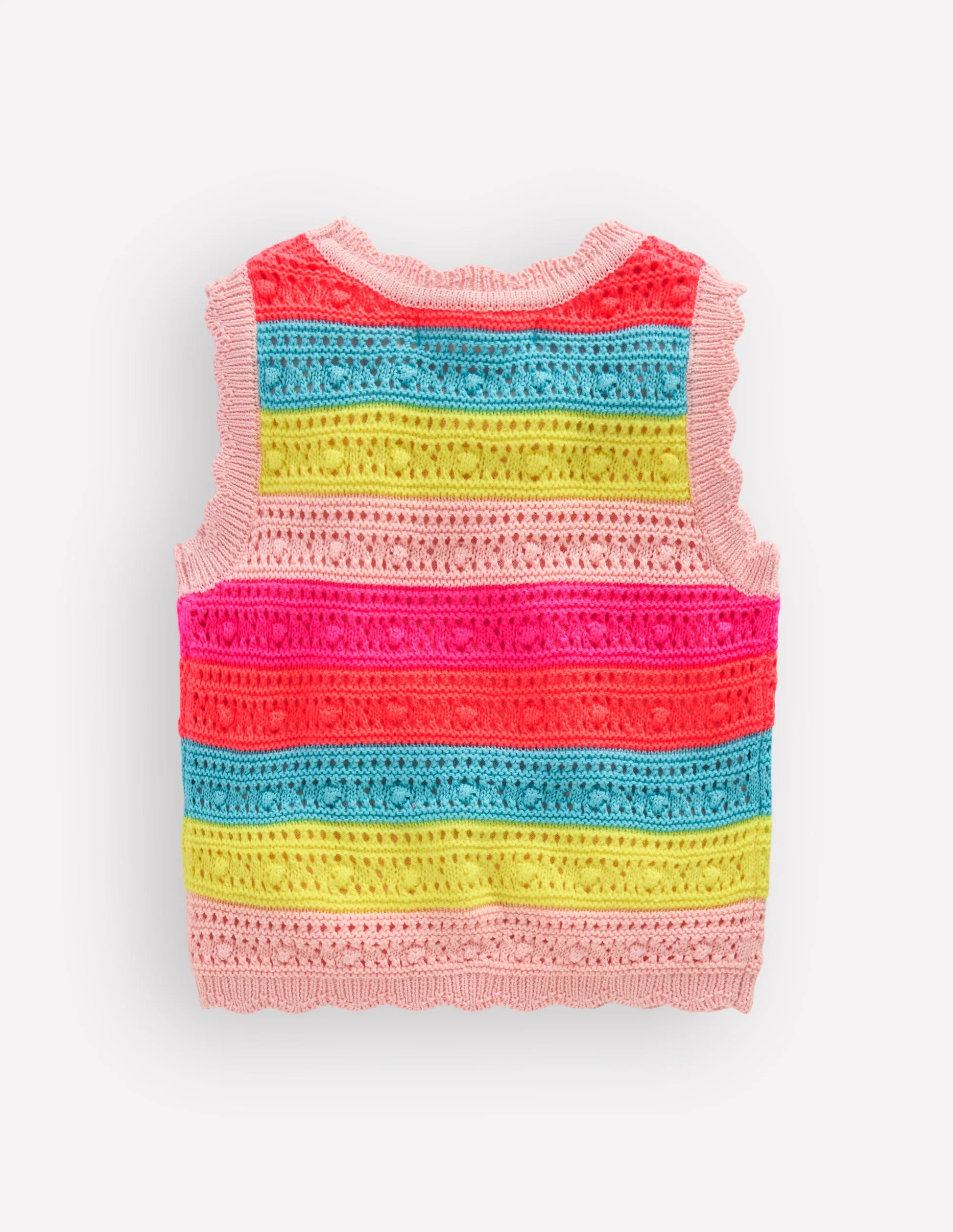 Pointelle Knitted Vest-Neon Stripe | Boden (US)