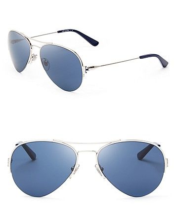 Tory Burch Modern Serif T Aviator Sunglasses | Bloomingdale's (US)