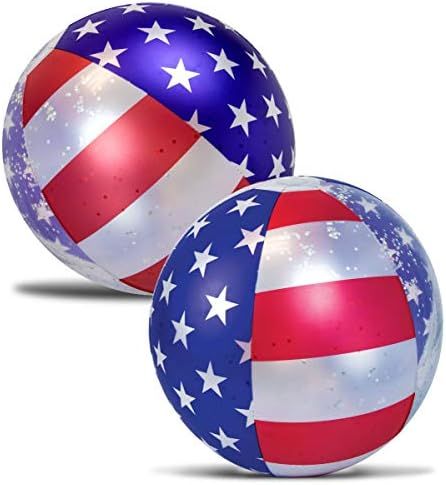 POZA 2 Pack Inflatable Pool Beach Balls - Premium Luxurious 16 Inch Large Beach Balls Filled with... | Amazon (US)