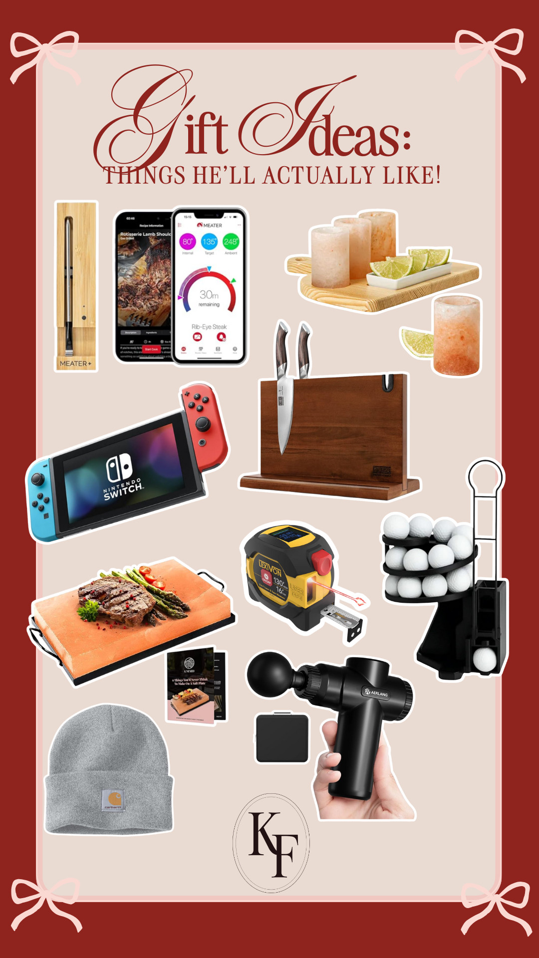 Gifts for him that he’ll actually like! Perfect for the guy who loves the kitchen or is in need of a little self care! Kitchen gadgets, kitchen tools, gifts for the chef, gifts for golf lovers, golf gift, massager, handy gifts
 

#LTKGiftGuide #LTKMens #LTKFindsUnder50