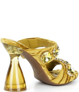 News-Flash Velvet Jewel Ornament Dress Slide Sandals | Dillard's