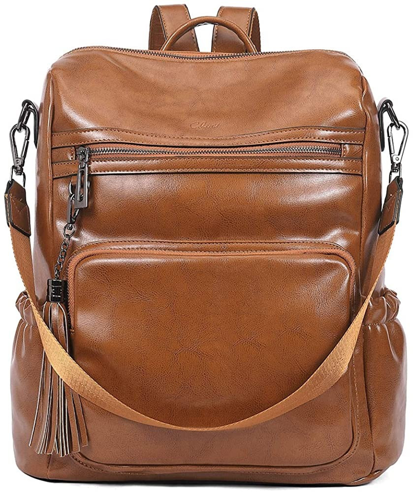 CLUCI Backpack Purse for Women Fashion Leather Designer Travel Large Ladies Shoulder Bags with Ta... | Amazon (US)