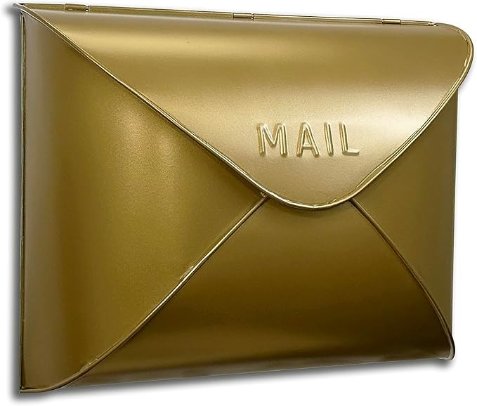 NACH Envelope Wall Mount Mailbox, Maximum Rust Protection Metal Mailbox, Antique Brass Finish Mai... | Amazon (US)