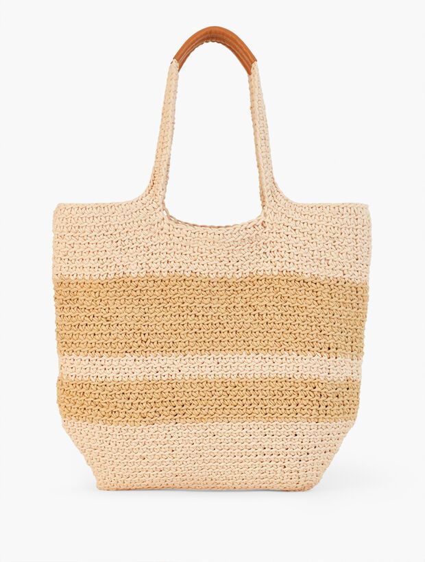 Cotton Weave Stripe Tote | Talbots