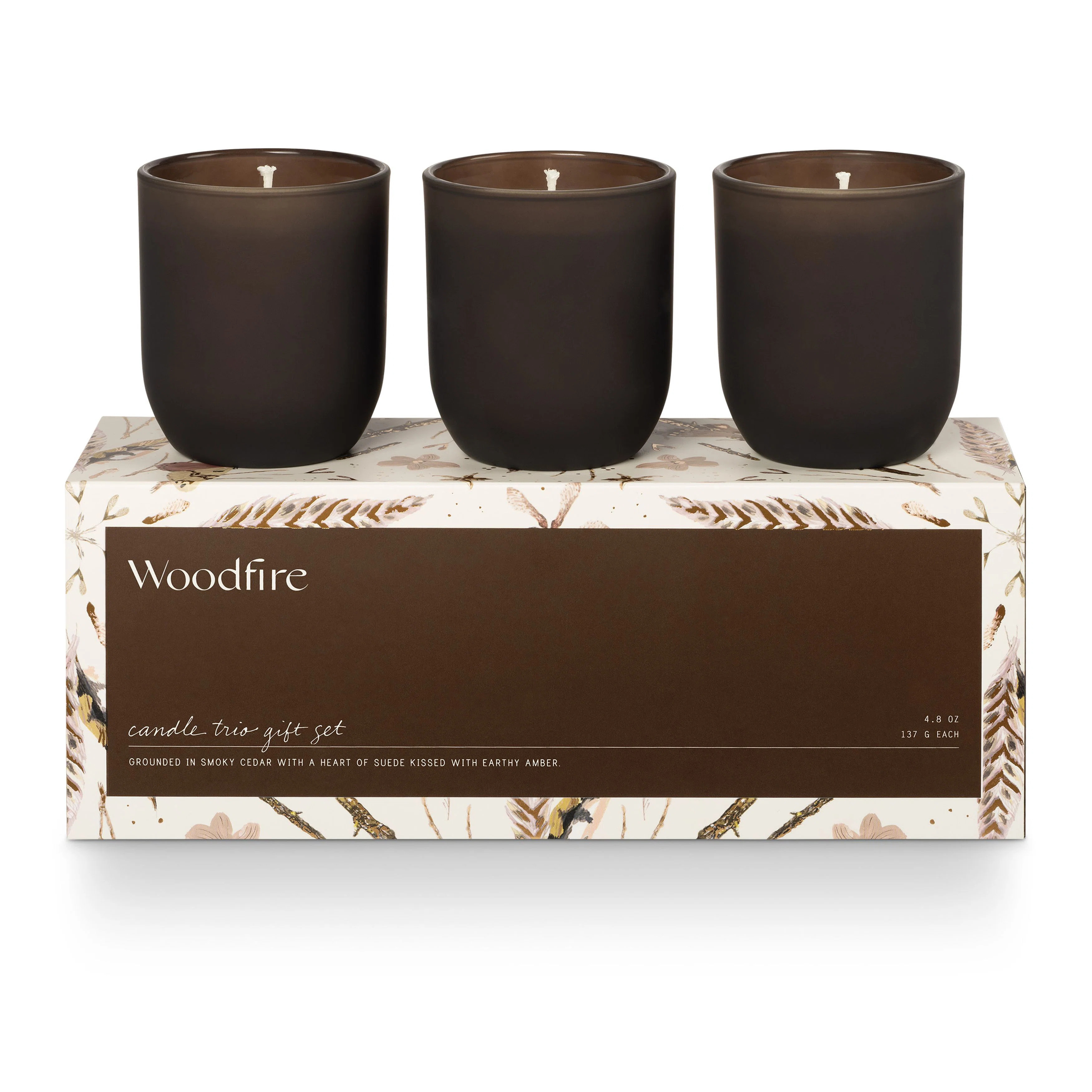 ILLUME Noble Holiday Woodfire Small Radiant Glass Candle | Joss & Main