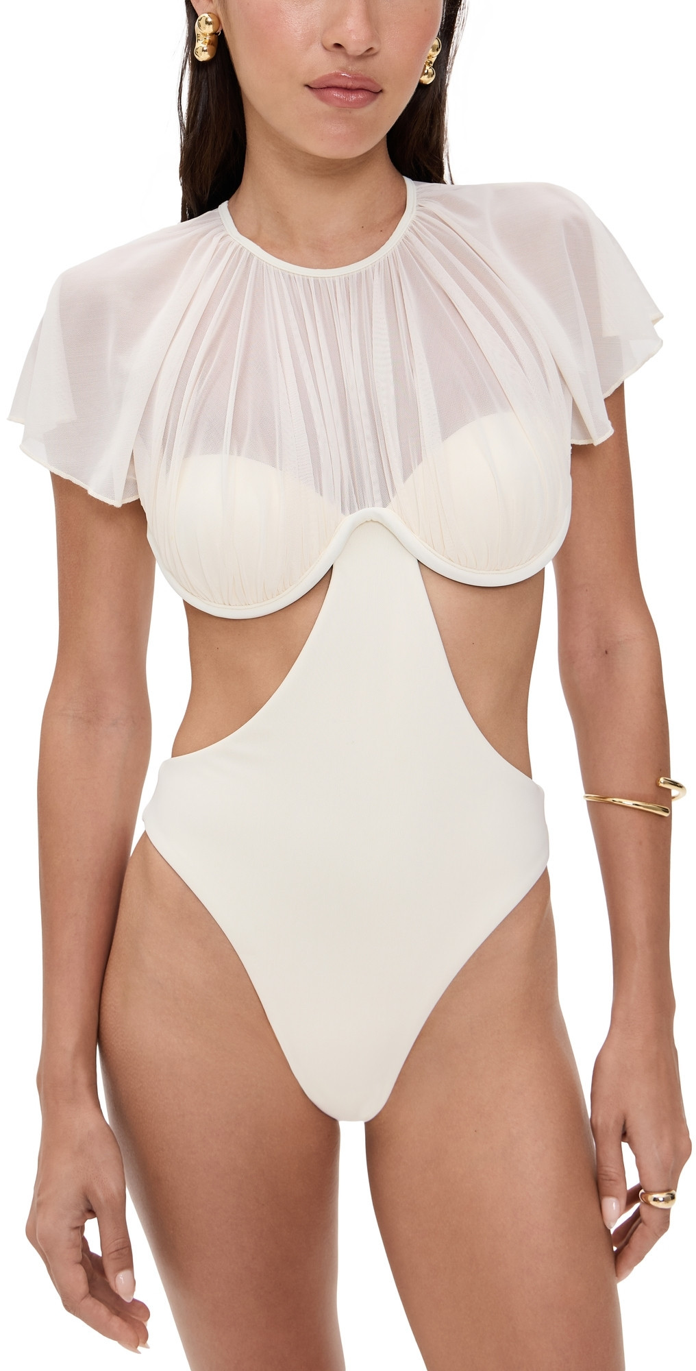 Andrea Iyamah Naru One Piece Swimsuit Ivory XL | Shopbop