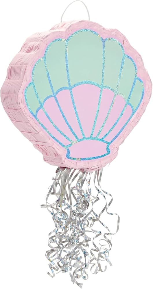 Pull String Seashell Pinata - Mermaid Birthday Decorations, Under The Sea Party Supplies (Small, ... | Amazon (US)