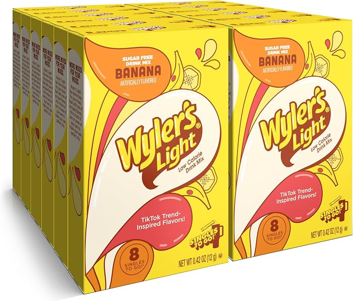 Wyler's Light Singles To Go Powder Packets, Water Drink Mix, Watertok Banana, 96 Servings, 8 Coun... | Amazon (US)
