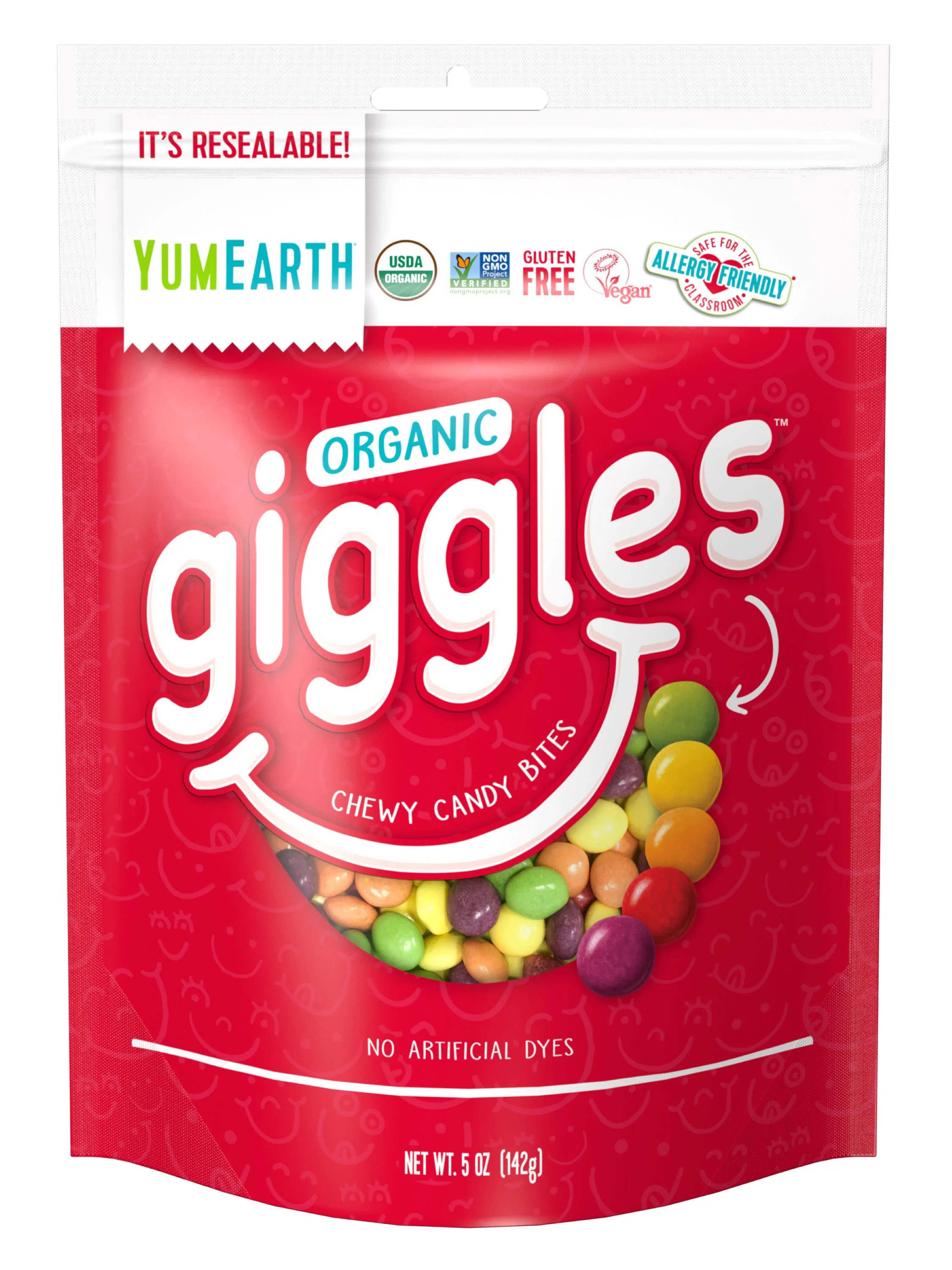 YumEarth Organic Giggles, Assorted Flavor Chewy Candy, Gluten Free, Shelf-Stable, 5 oz Bag | Walmart (US)