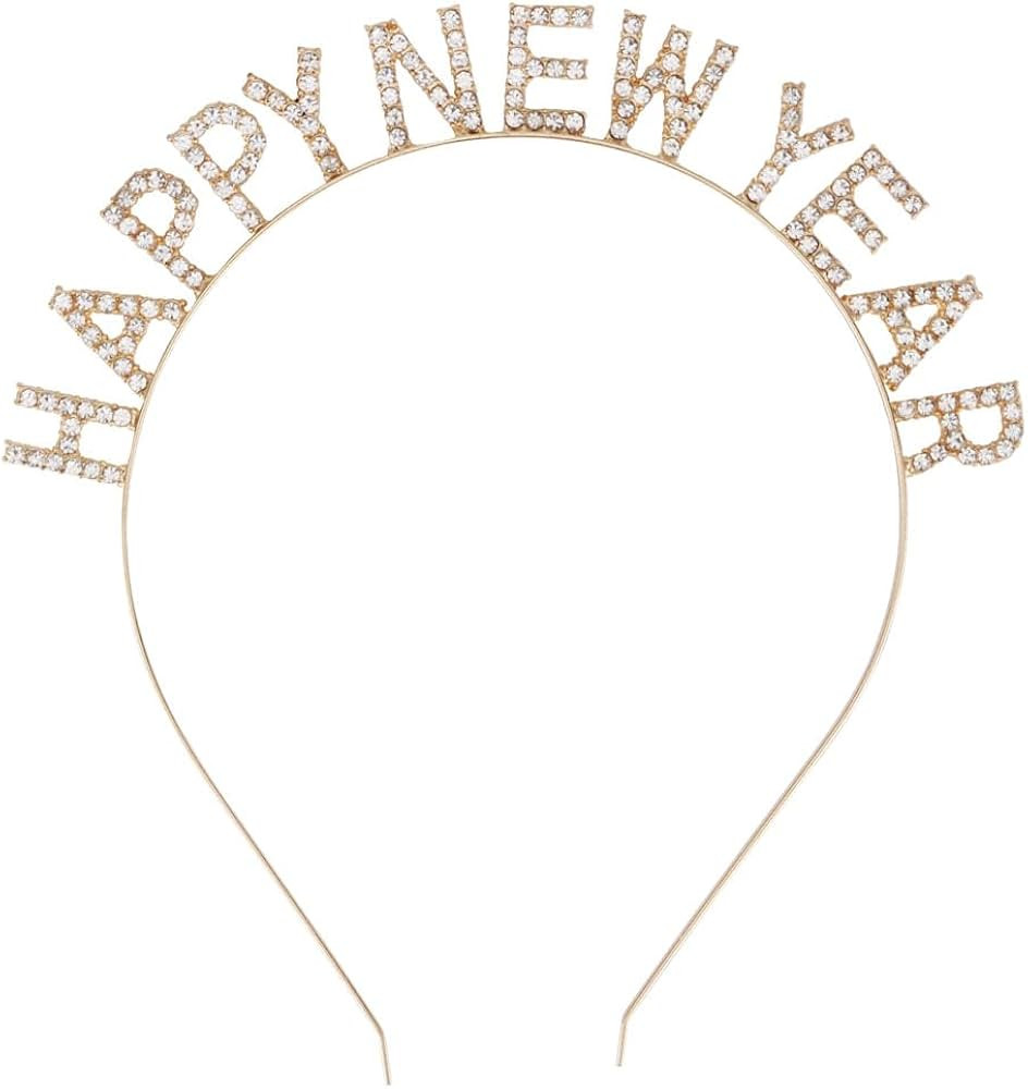 Ｎｏｏｎｈｏｒｓｅ Happy New Year Headband for Women Girls, Gold, 1 Pack | Amazon (US)