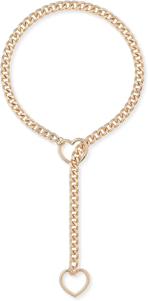 ADEMISHIA Heart O-ring Slip Chain Necklace For Women, Handmade Punk Gothic Cuban Necklace Jewelry... | Amazon (US)