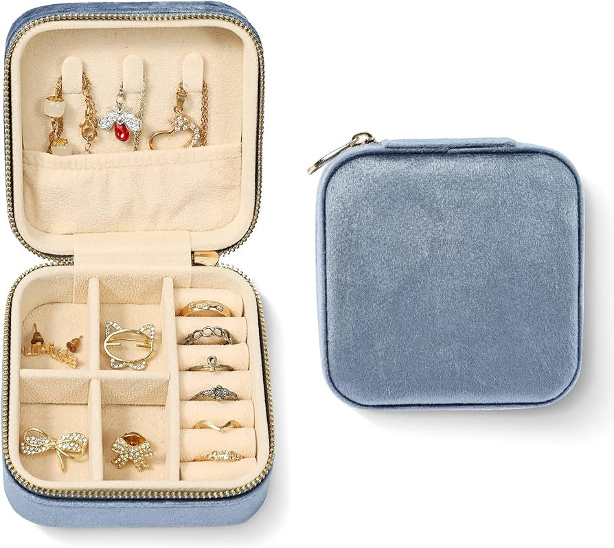 Dajasan Velvet Travel Jewelry Box, Mini Travel Jewelry Case, Small Portable Travel Jewelry Organi... | Amazon (US)