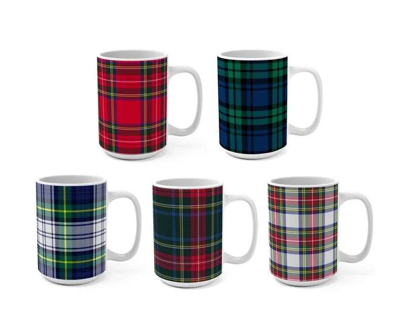 Plaid Mugs, Christmas Mugs - Etsy | Etsy (US)