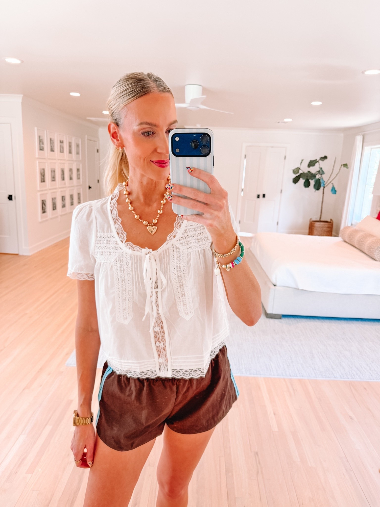 Obsessed with this look from Amazon! 

Lace top / Track shorts / Summer outfit / Classic style / Button down top

#LTKgrwm #LTKootd #LTKdayinmylife
