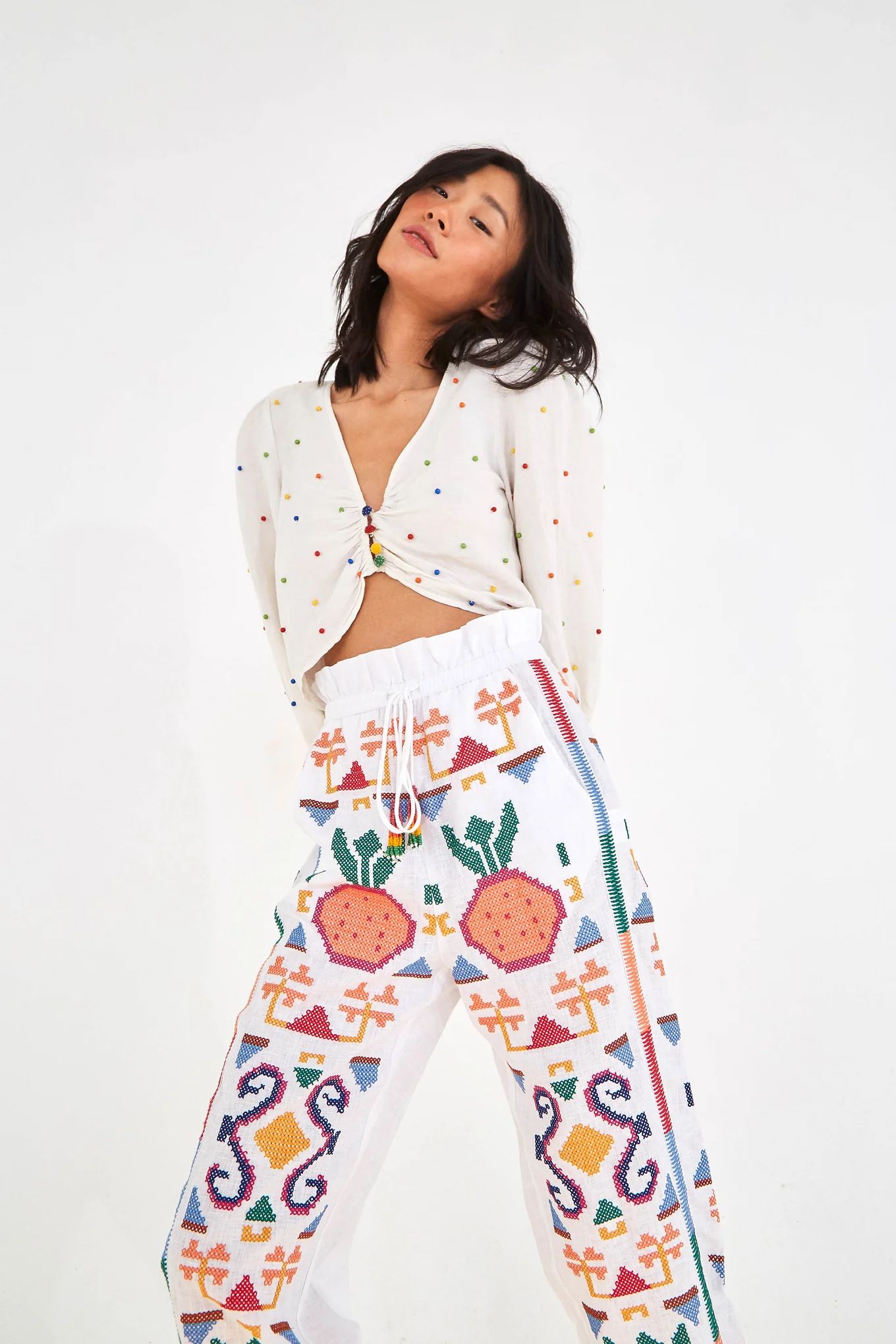 EMBROIDERED FLORAL PANTS | FarmRio