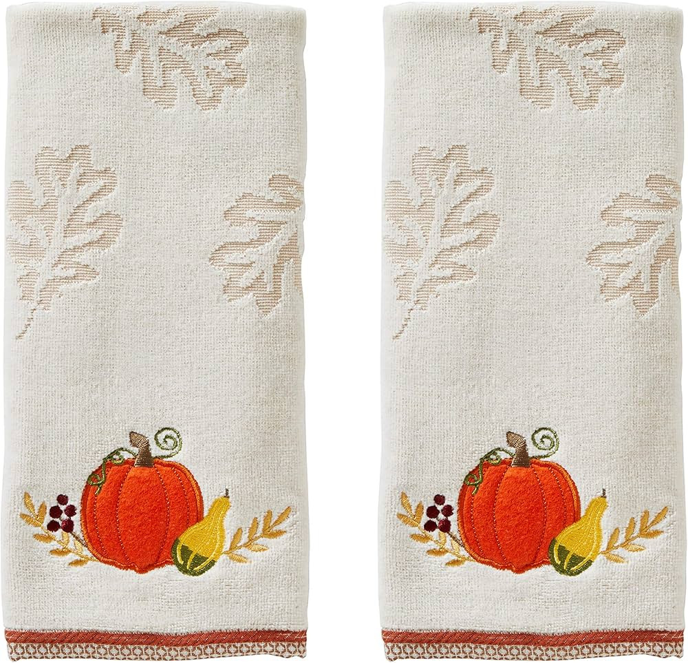 SKL Home Harvest Traditional Pumpkin Hand Towel Set, Tan Small | Amazon (US)