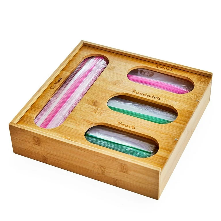 Better Homes and Gardens Bamboo Plastic Bag Storage Drawer Organizer, Natural | Walmart (US)