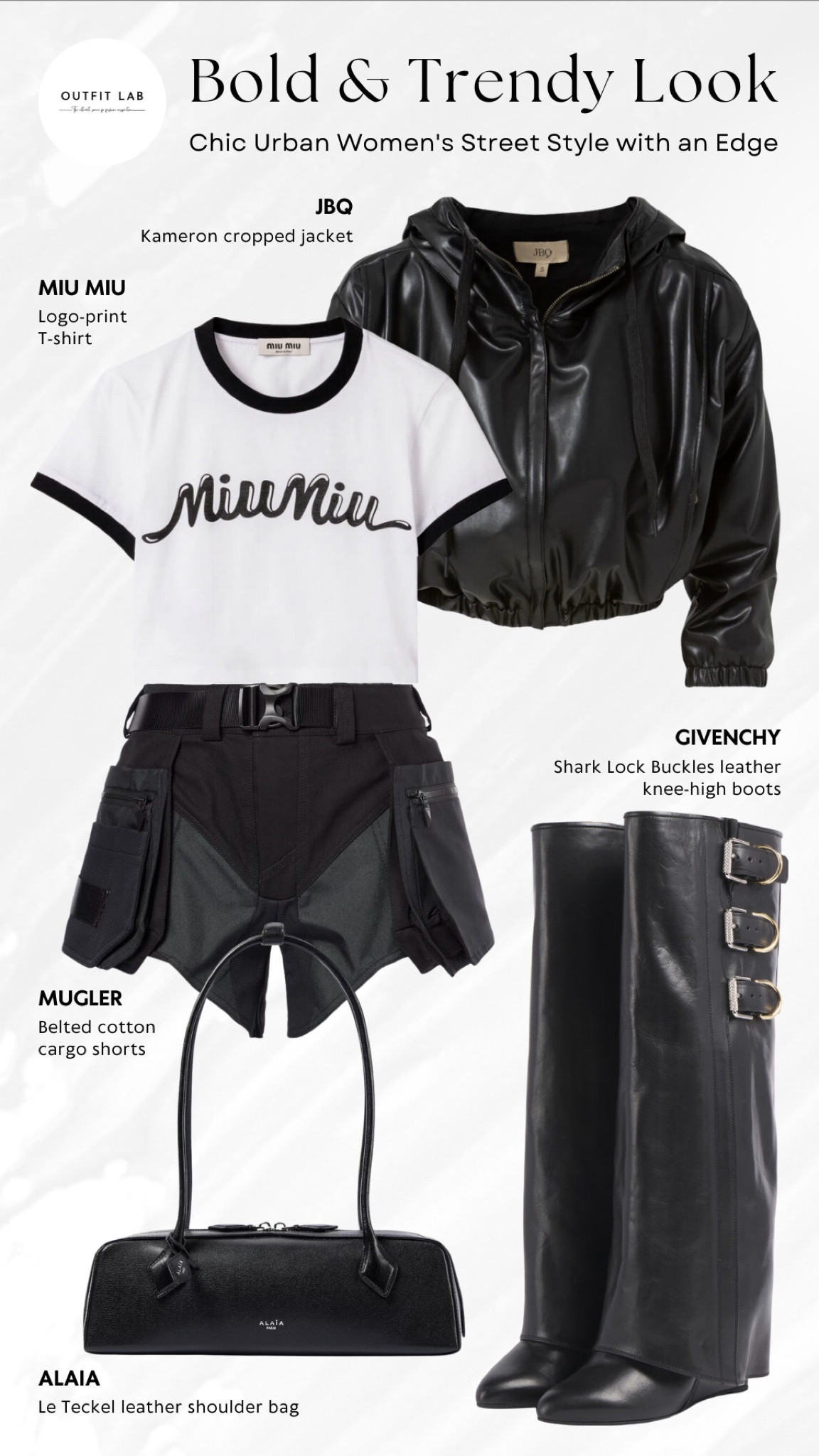 Chic Urban Women's Street Style with an Edge: Bold & Trendy Look – Shop Now!

Step into the city with this bold and chic urban street style look. Featuring edgy Mugler shorts paired with sleek Givenchy boots for a standout look. Complete the ensemble with a trendy Miu Miu T-shirt and a stylish Alaia bag. Add the finishing touch with a JBQ jacket for that extra edge. Perfect for a day out in the city, this outfit ensures you stay fashion-forward and effortlessly cool. Shop now to elevate your street style game!

#LTKNYFW #LTKU #LTKStyleTip