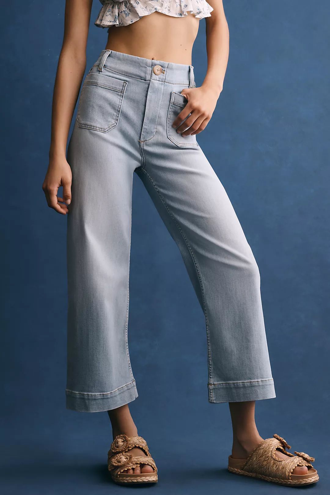 The Colette Cropped Wide-Leg Pants by Maeve: Denim Edition | Anthropologie (US)