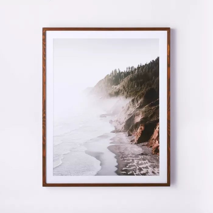 30&#34; x 36&#34; Foggy Oceanside Trees Framed Wall Art - Threshold&#8482; designed with Studio M... | Target