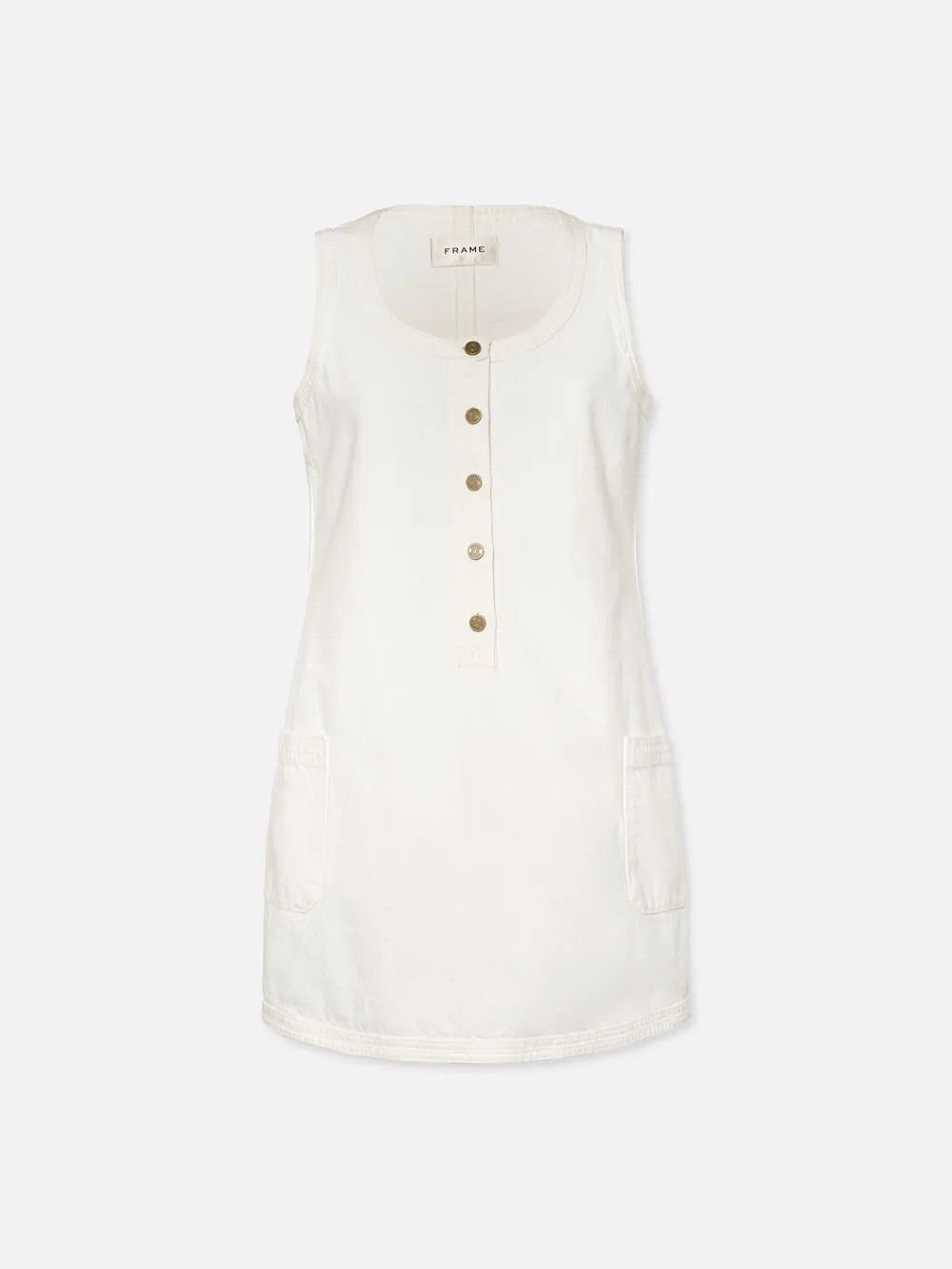 Trapunto Side Pocket Dress  in  Au Natural Clean | Frame Denim