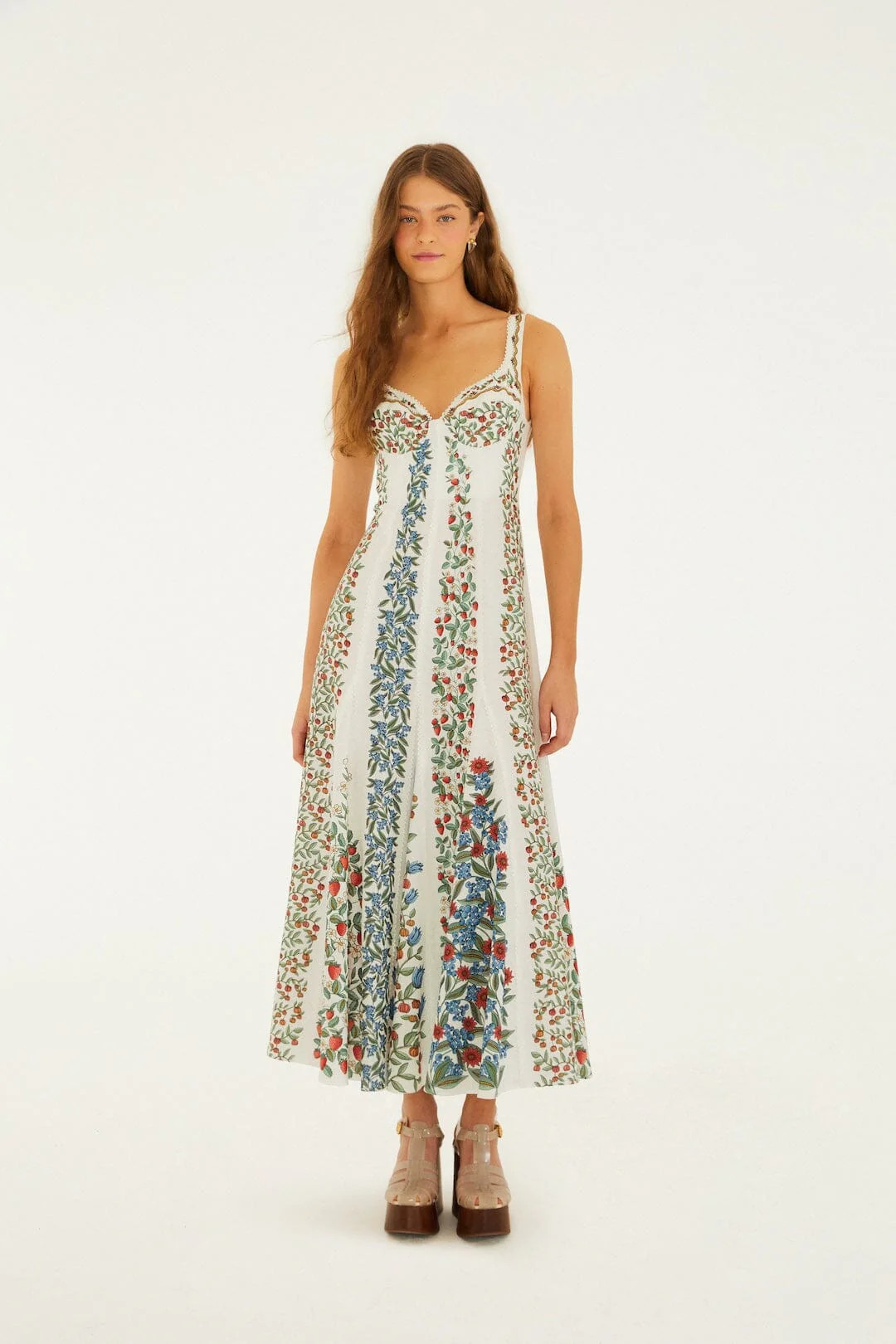 Off-White Fruit Beauty Lenzing Ecovero Euroflax Maxi Dress, FRUIT BEAUTY OFF-WHITE / XXS | FarmRio (US)