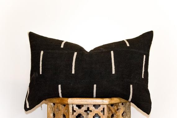 14X24 Authentic African Mudcloth Lumbar Pillow Cover | Etsy (US)