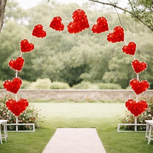VIHOSE 10ft Valentine's Day Heart Light Arch LED Outdoor Arches Decor with Flasher Modes Love Pat... | Amazon (US)