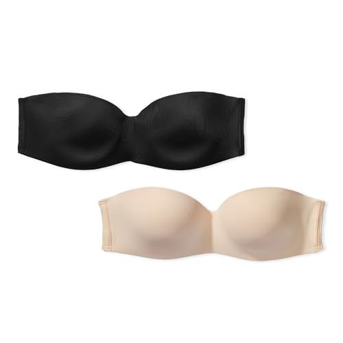Victoria's Secret Women's Pink Wear Everywhere Push Up Strapless Bra Bundle, Bras for Women, Black/Beige, (36C) | Amazon (US)