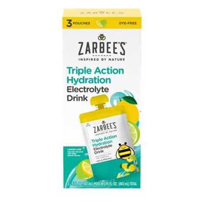 Zarbee's Triple Action Liquid Hydration Pouches - Lemon Lime - 5 fl oz/3ct | Target