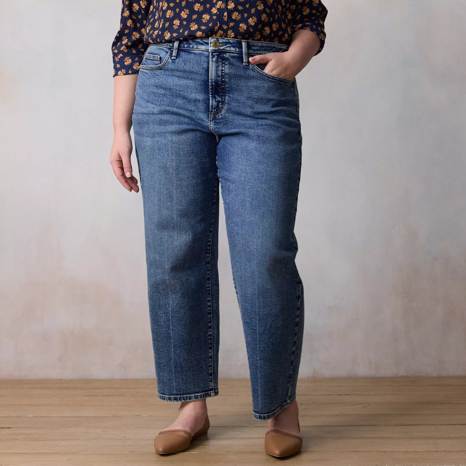 Plus Size LC Lauren Conrad Super High Rise True Straight Jeans | Kohl's