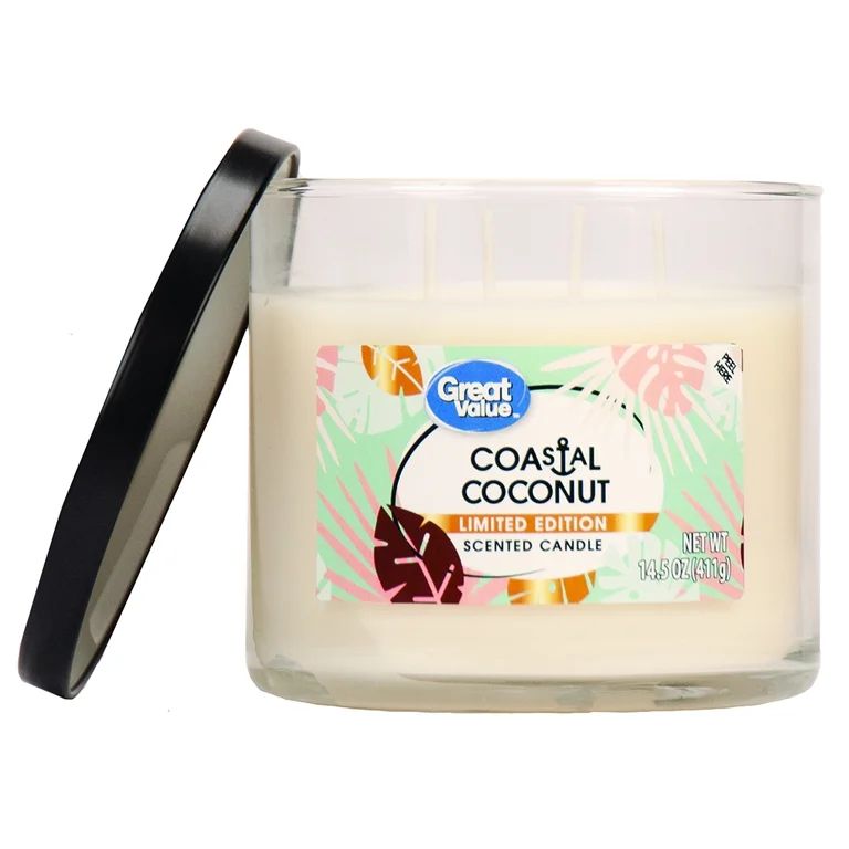Great Value Limited Edition Coastal Coconut Candle, 14 oz - Walmart.com | Walmart (US)