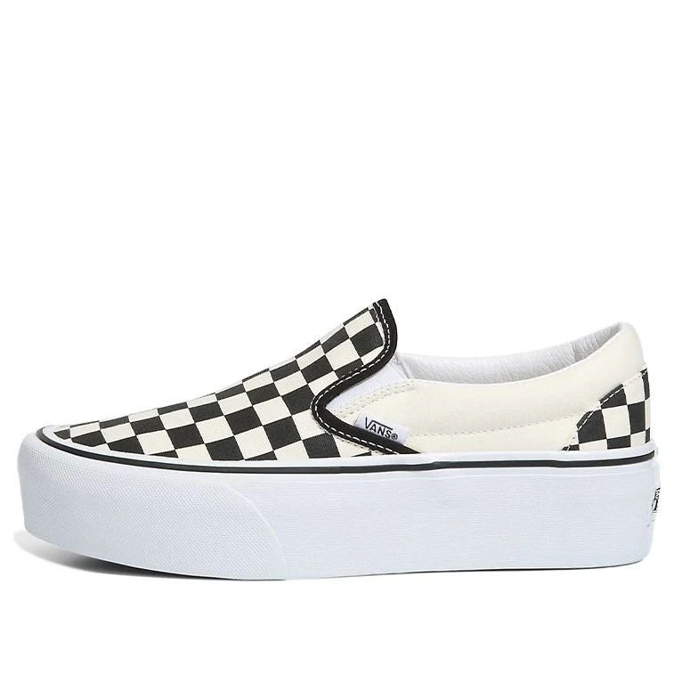 Vans Classic Slip-On Stackform 'Checkerboard - Black White' | KICKS CREW