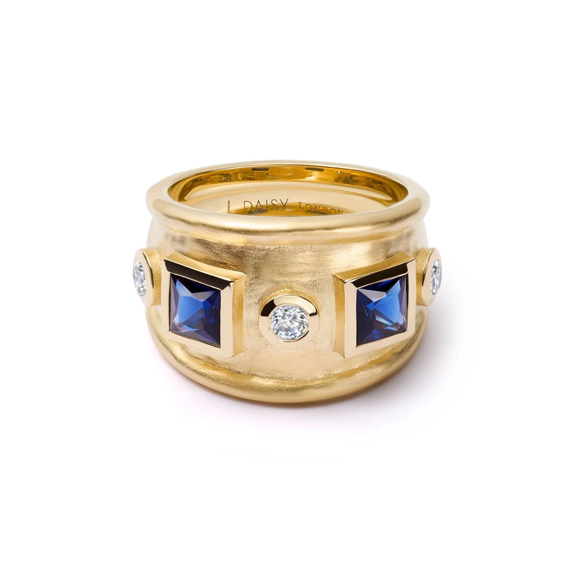 Chunky Stone Textured Ring 18ct Gold Plate | Daisy London Jewellery